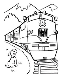 M&M Railroad diesel trainwith a dog