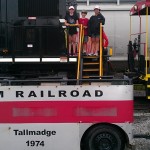 M&M Railroad trackless train at Norfolk Southern event